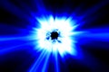 Blue rays, big plasma blast. Illustration