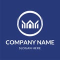 Blue real estate circle for logo company design Royalty Free Stock Photo
