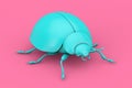 Blue Realistic Beautiful Ladybird in Duotone Style. 3d Rendering