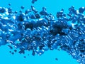 Blue realistic liquid bubbles splash abstract background