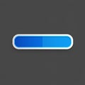 A blue rectangular button with rounded edges is centered on a dark background. The Royalty Free Stock Photo