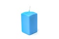 Blue rectangular candle for a holiday