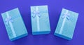 Blue rectangular gift boxes