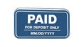 Paid Deposit Stamp Royalty Free Stock Photo