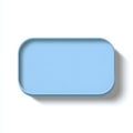 Blue rectangular tray with smooth edges and a subtle shadow, placed on a clean white background, ideal for serving food or Royalty Free Stock Photo