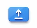Blue Rectangular Upload Button with White Arrow Symbol Royalty Free Stock Photo