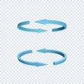 Blue recycle arrows icon. Rotation arrows in a circle sign Royalty Free Stock Photo