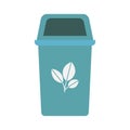 Blue recycling basket isolated icon