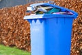 Blue recycling container