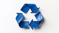 Blue recycling sign