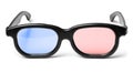 Blue red 3D cinema glasses Royalty Free Stock Photo