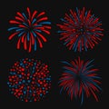 Blue and red abstract firework 4 style vector design