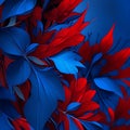 Blue and red abstract flower Illustration for prints, wall art, cover and invitation. Watercolor art background Royalty Free Stock Photo