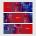 Blue red abstract vector business long banner template. Horizontal header web banner. Modern gradient color cover header for Royalty Free Stock Photo