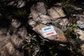 Blue and red arrows, on stones in the national park in the Brasil, shows the direction of forward and backward movement Royalty Free Stock Photo