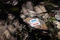 Blue and red arrows, on stones in the national park in the Brasil, shows the direction of forward and backward movement Royalty Free Stock Photo