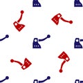 Blue and red Bicycle brake icon isolated seamless pattern on white background. Vector Royalty Free Stock Photo