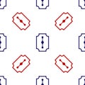 Blue and red Blade razor icon isolated seamless pattern on white background. Vector Illustration Royalty Free Stock Photo