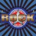 Blue, red and bronze colorful and stylish rock music background