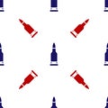 Blue and red Bullet icon isolated seamless pattern on white background. Vector Royalty Free Stock Photo