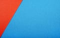 Blue and red cardboard. Red and blue paper texture background. Abstract geometric flat composition. Copy spaces Royalty Free Stock Photo