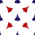 Blue and red Chandelier icon isolated seamless pattern on white background. Vector Royalty Free Stock Photo