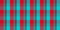 Blue red checkered material backdrop. Woolen cotton wear textile background. Seamless flannel texture. Fustian clothes fabric Royalty Free Stock Photo