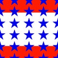 Blue and red colored seamless star pattern / background Royalty Free Stock Photo