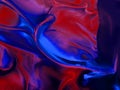 Blue and red creative abstract hand painted background, marble texture