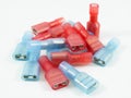 Blue and Red Crimp Connectors Royalty Free Stock Photo