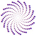 Blue and red dots spiral background. Ink drops, 3d effect. Abstract vector object Royalty Free Stock Photo