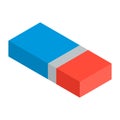 Blue red eraser icon, isometric style Royalty Free Stock Photo