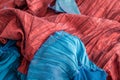 Blue and red fabric Royalty Free Stock Photo