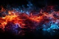 Blue and red fire isolated on black background Royalty Free Stock Photo