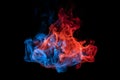 Blue and red fire isolated on black background Royalty Free Stock Photo