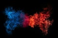 Blue and red fire isolated on black background Royalty Free Stock Photo