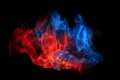 Blue and red fire isolated on black background Royalty Free Stock Photo