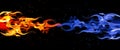 Blue and red flame. Cold and warm concept. Horizontal abstract background Royalty Free Stock Photo