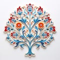 Elaborate Floral Tree In 3d Laser Cut - Iranian Art Handmade