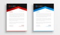 blue and red formal corporate letterhead template in set of two Royalty Free Stock Photo