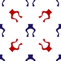 Blue and red Frog legs icon isolated seamless pattern on white background. Vector Royalty Free Stock Photo