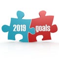 Blue and red with 2019 goals puzzle