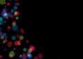 Blue red and green Christmas or new year bokeh lights on a black background Royalty Free Stock Photo