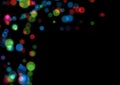 Blue red and green Christmas or new year bokeh lights on a black background Royalty Free Stock Photo