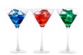 Blue, red and green martinis Royalty Free Stock Photo