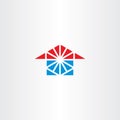 blue red house icon triangle logo Royalty Free Stock Photo