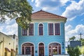 Blue Red House Office Garden District New Orleans Louisiana Royalty Free Stock Photo