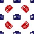 Blue and red Identification badge icon isolated seamless pattern on white background. It can be used for presentation Royalty Free Stock Photo
