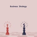 Blue and Red King of chess business strategy blackground.Yuan an