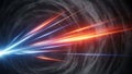 Blue and Red Light Streaks Accelerating Through a Swirling Dark Vortex speed motion Royalty Free Stock Photo